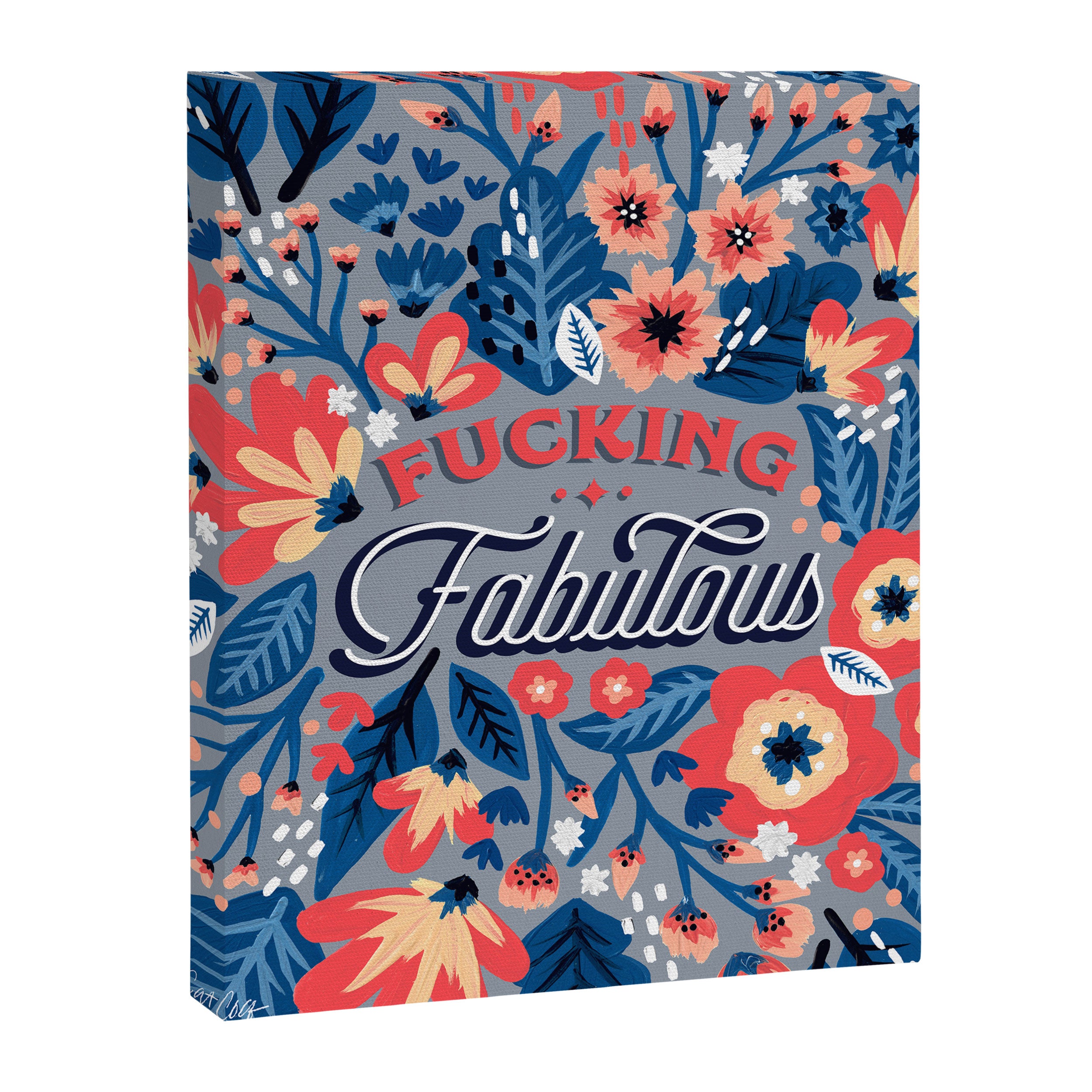 F*cking Fabulous - Denim & Coral Palette Canvas Print Gallery Image 6