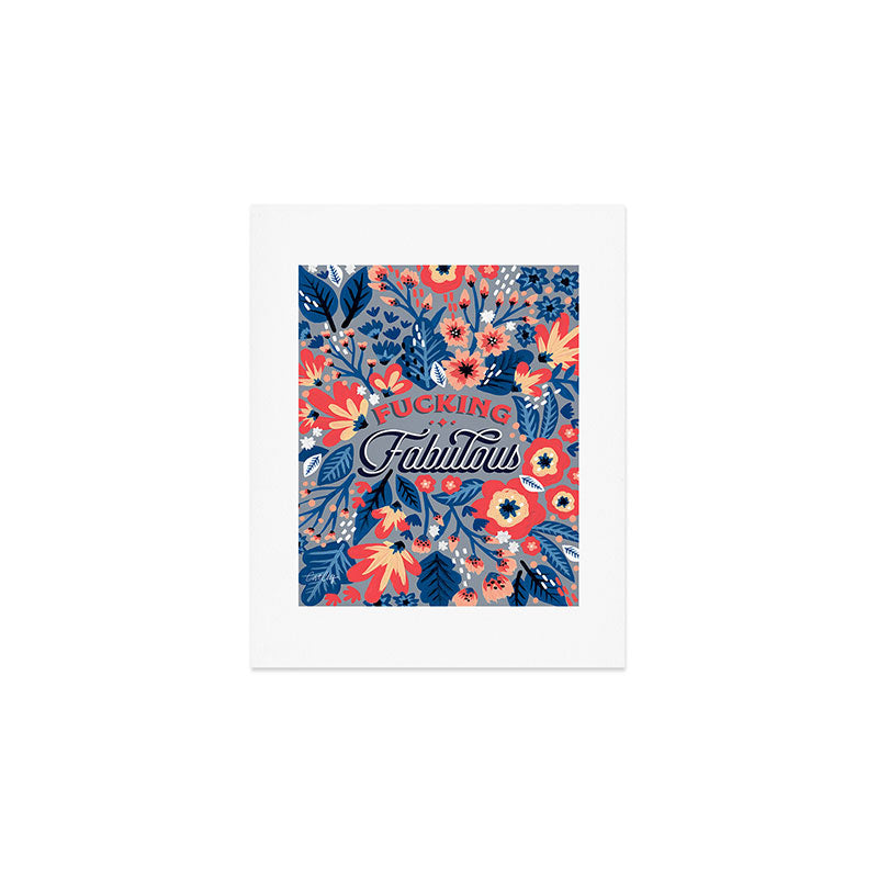 F*cking Fabulous - Denim & Coral Palette Art Print Gallery Image 1