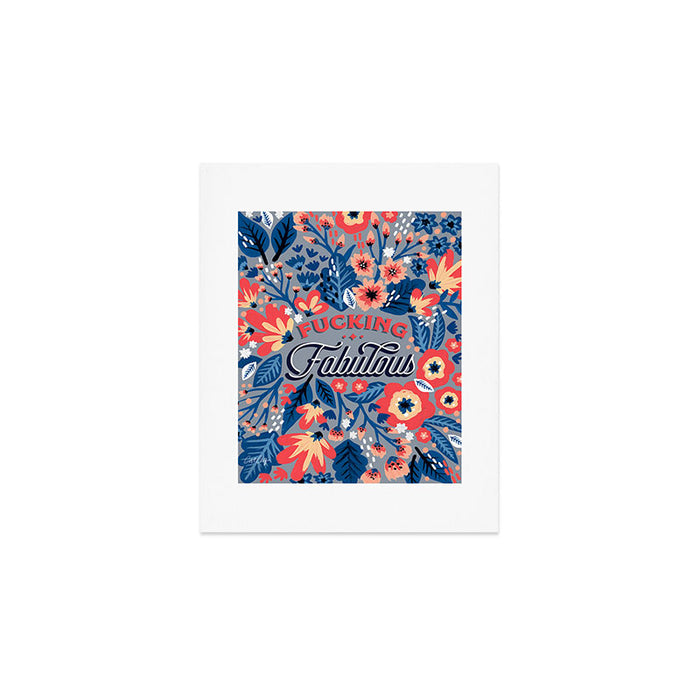F*cking Fabulous - Denim & Coral Palette Art Print Gallery Image 1
