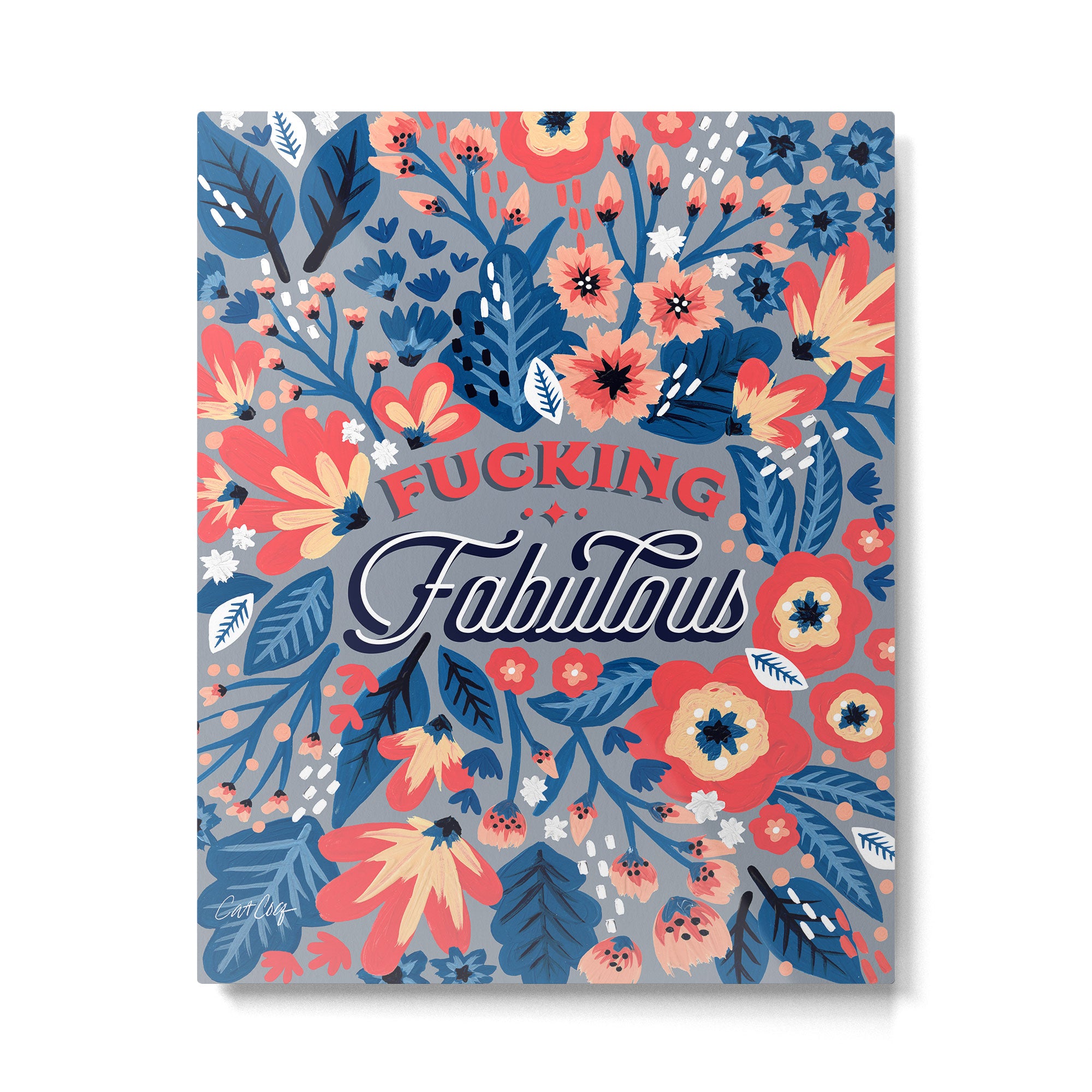 F*cking Fabulous - Denim & Coral Palette Metal Print Gallery Image 4