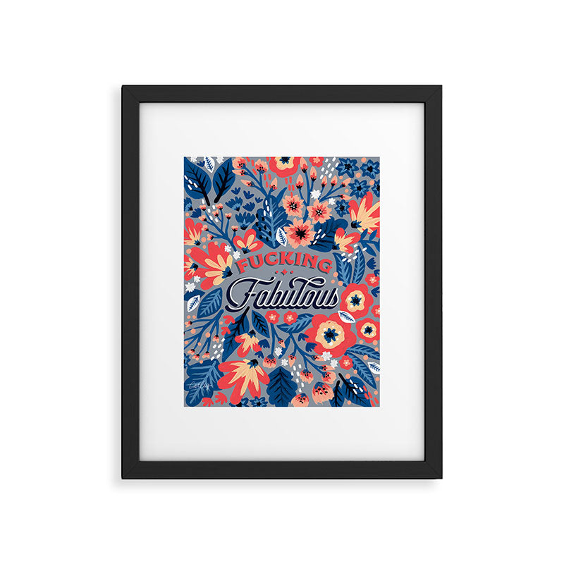 F*cking Fabulous - Denim & Coral Palette Framed Art Print Gallery Image 5