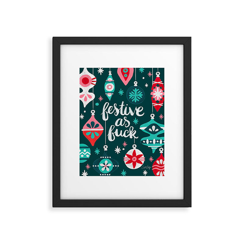 Festive As F*ck - Teal Framed Art Print Gallery Image 4