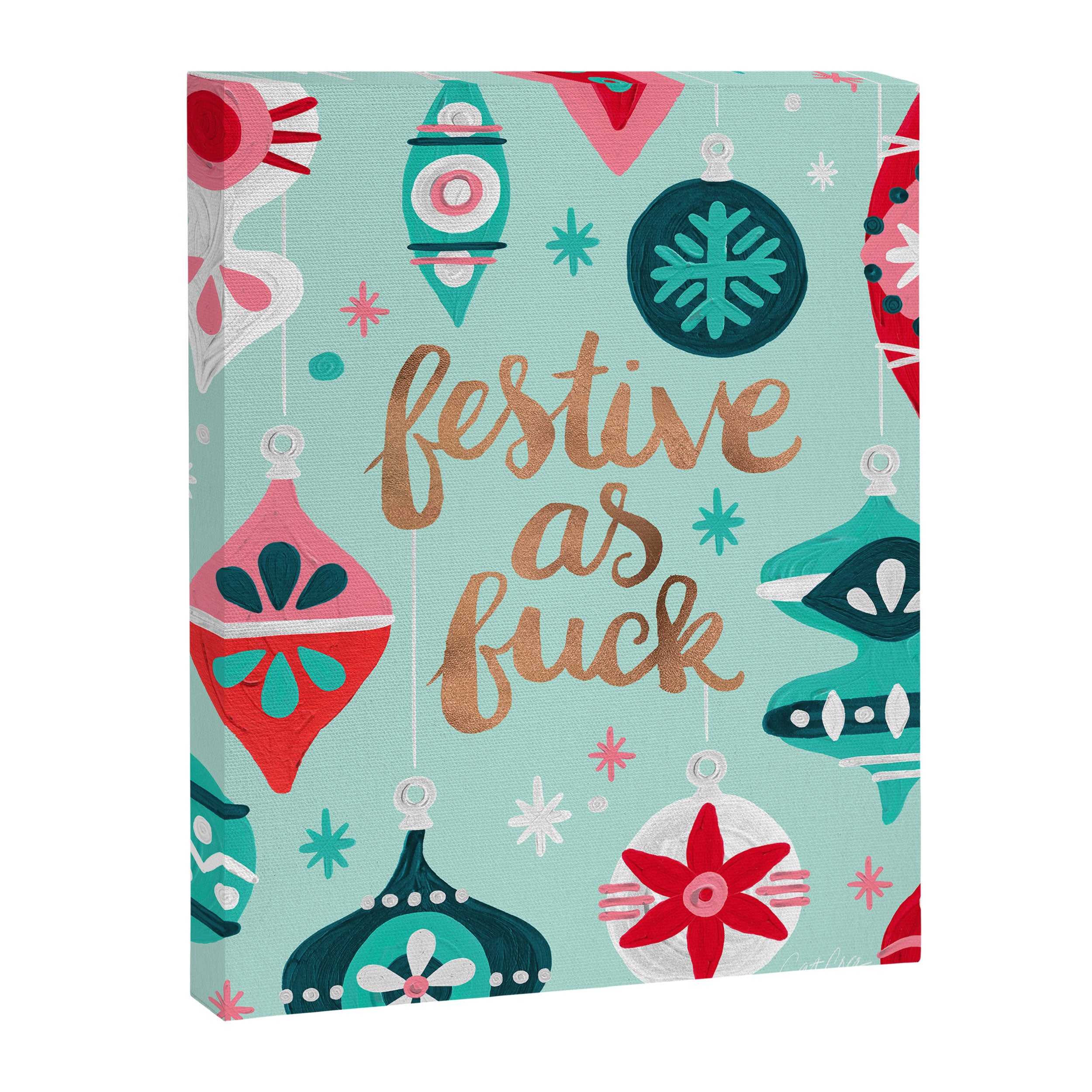Festive As Fuck - Mint Palette Canvas Print Gallery Image 6