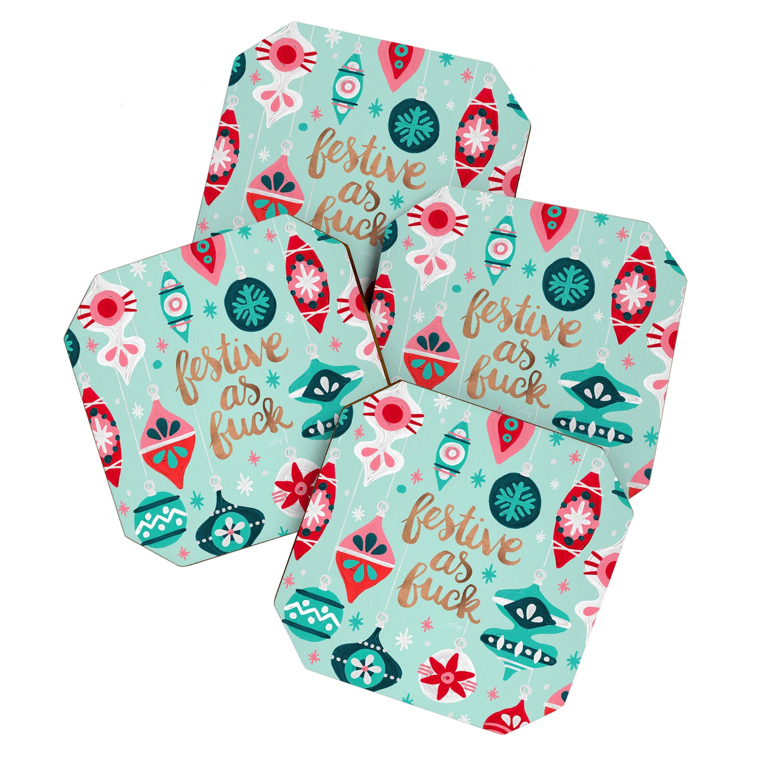 Festive As Fuck - Mint Palette Coaster Gallery Image 1