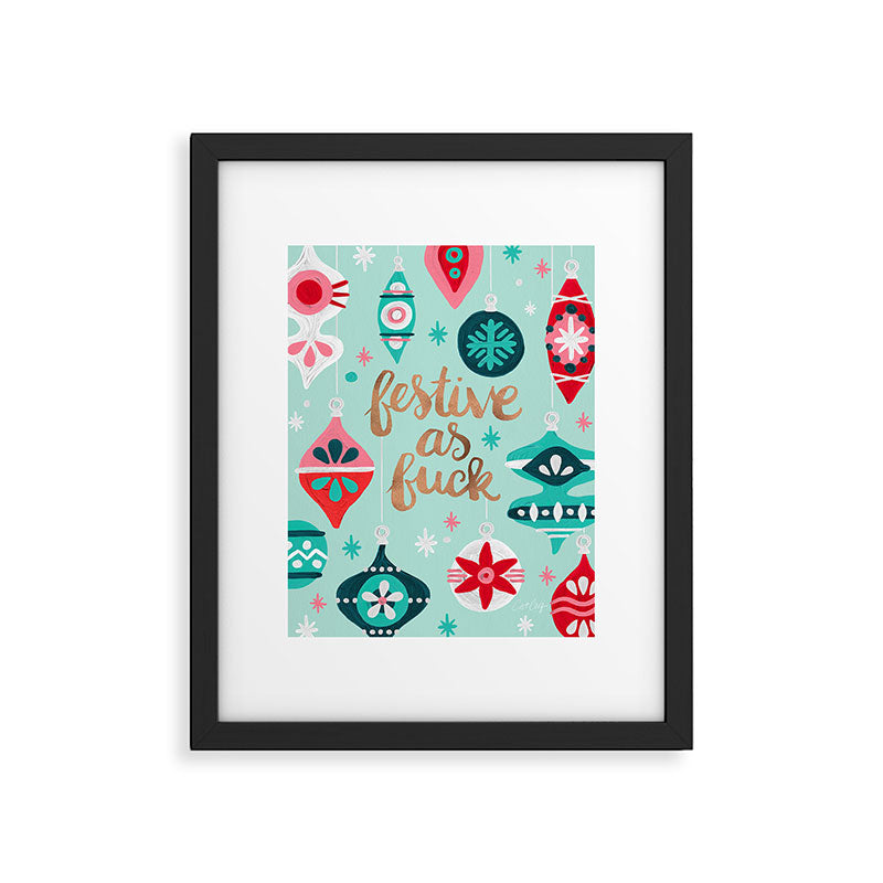 Festive As Fuck - Mint Palette Framed Art Print Gallery Image 5
