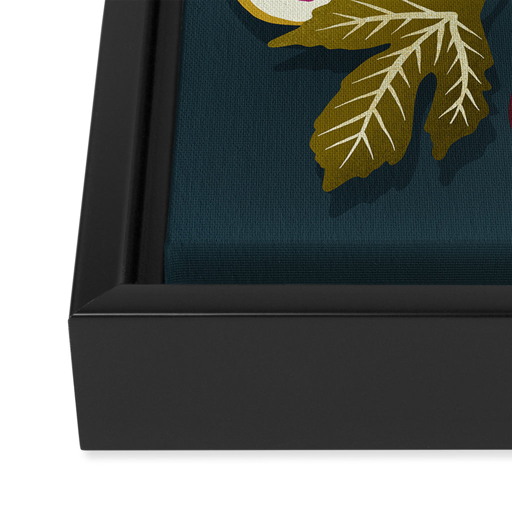 Fig Collection â Teal Framed Canvas Print Gallery Image 3