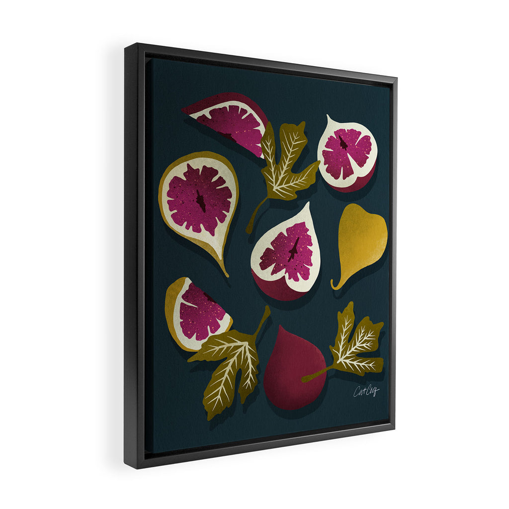 Fig Collection â Teal Framed Canvas Print Gallery Image 2