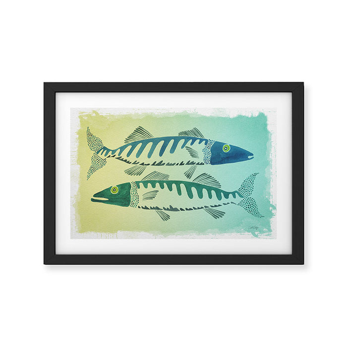 Fish Duo Framed Art Print Gallery Image 1