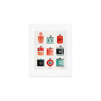 Flask Collection - Red & Turquoise Palette Art Print Gallery Image 1