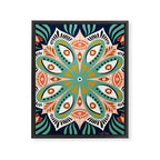 Floral Eye Mandala - Blue & Blush Framed Canvas Print Gallery Image 8
