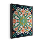 Floral Eye Mandala - Blue & Blush Framed Canvas Print Gallery Image 2