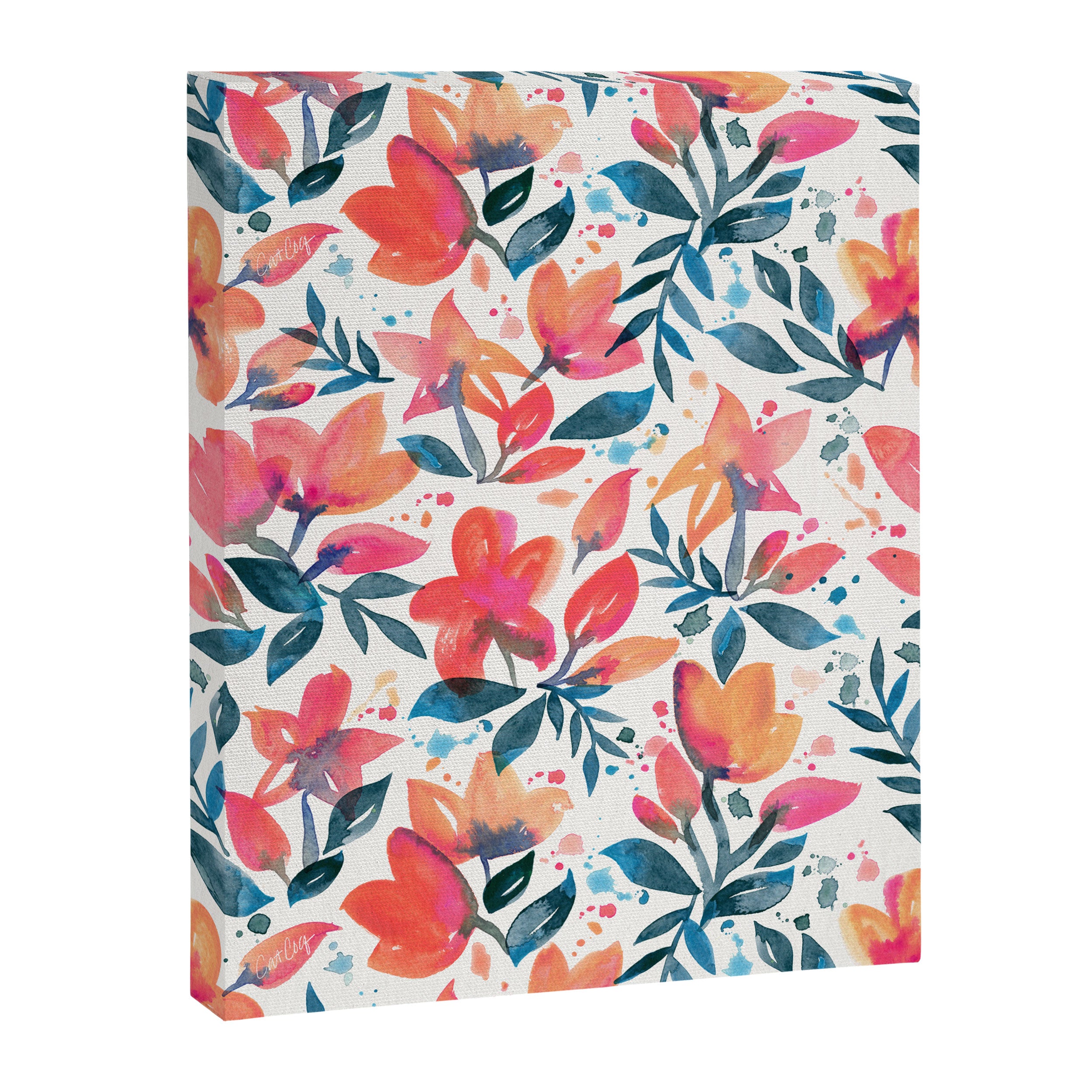Flourishing Florals - Pink & Teal Canvas Print Gallery Image 8