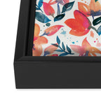 Flourishing Florals - Pink & Teal Framed Canvas Print Gallery Image 3