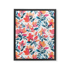 Flourishing Florals - Pink & Teal Framed Canvas Print Gallery Image 8