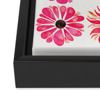 Flower Power - Pink Framed Canvas Print Gallery Image 3