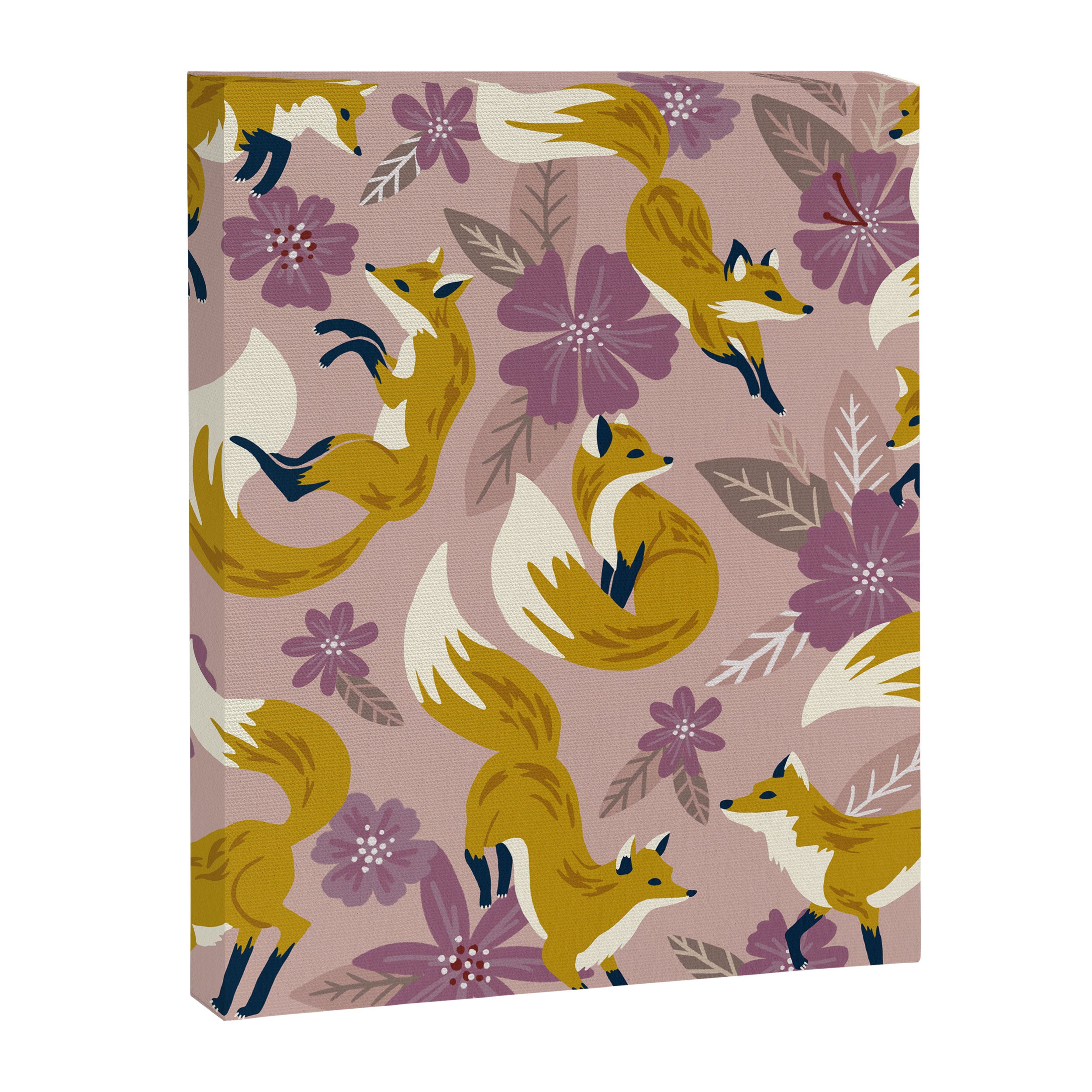Foxes & Blooms - Lavender Palette Canvas Print Gallery Image 8