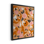Foxes & Blooms - Melon Palette Framed Canvas Print Gallery Image 2