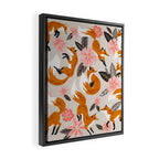 Foxes & Booms - Pink & Grey Framed Canvas Print Gallery Image 2
