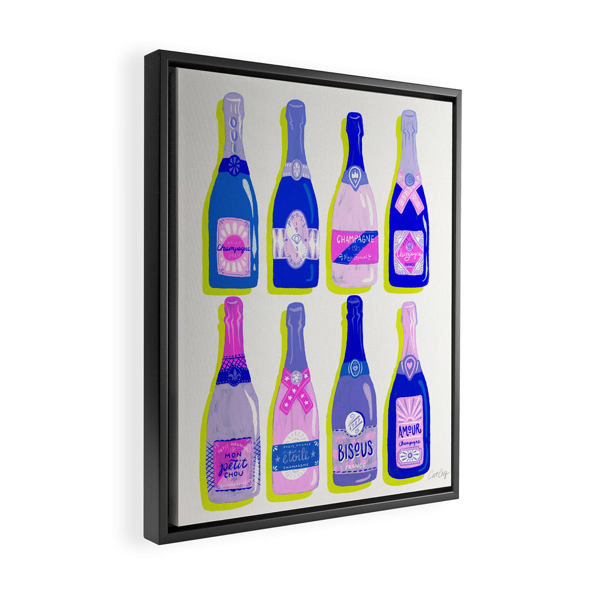 French Champagne Collection - Indigo Framed Canvas Print Gallery Image 2