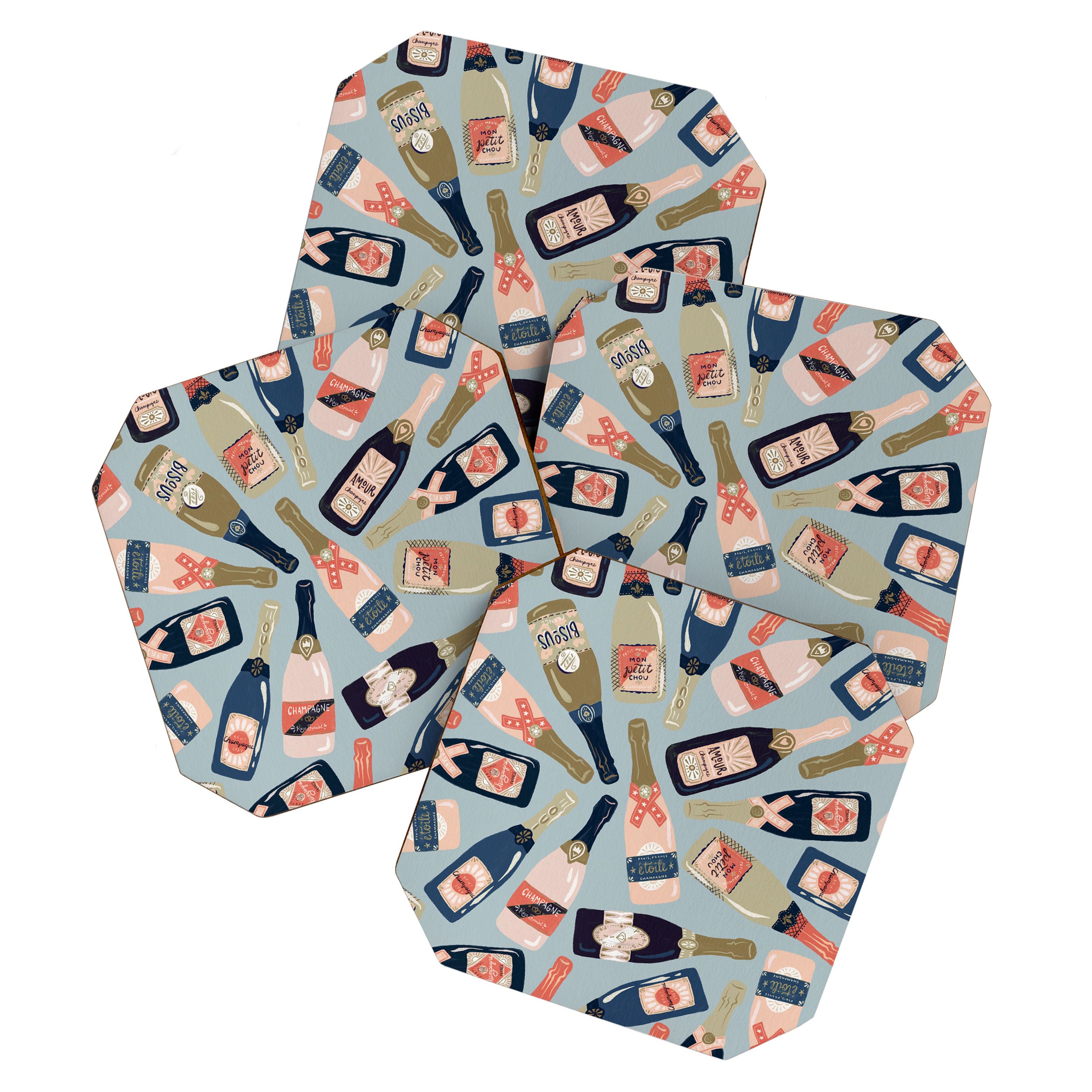 French Champagne Collection - Navy & Coral Coaster Gallery Image 1