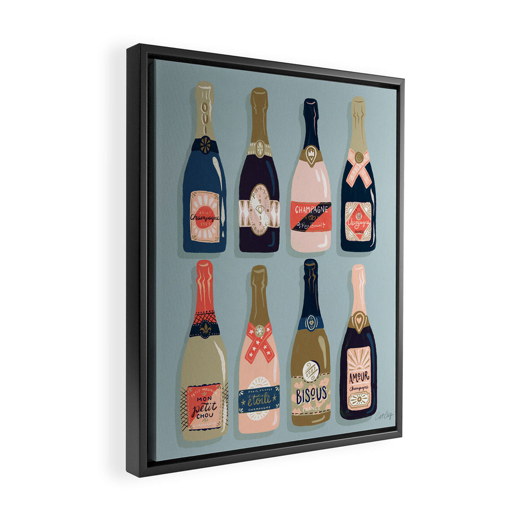French Champagne Collection - Navy & Coral Framed Canvas Print Gallery Image 2