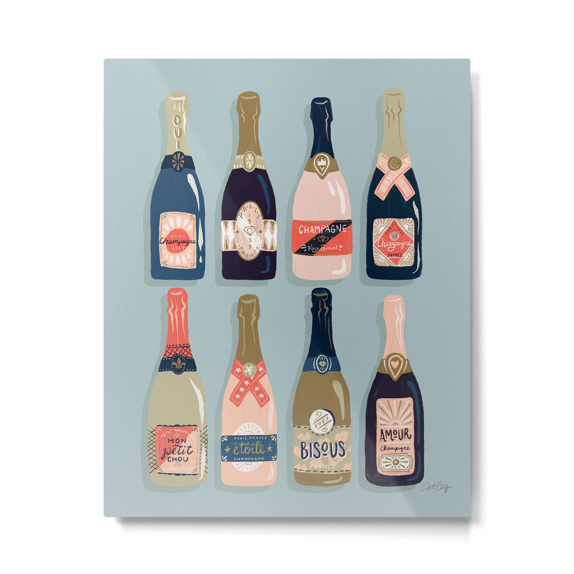 French Champagne Collection - Navy & Coral Metal Print Gallery Image 6