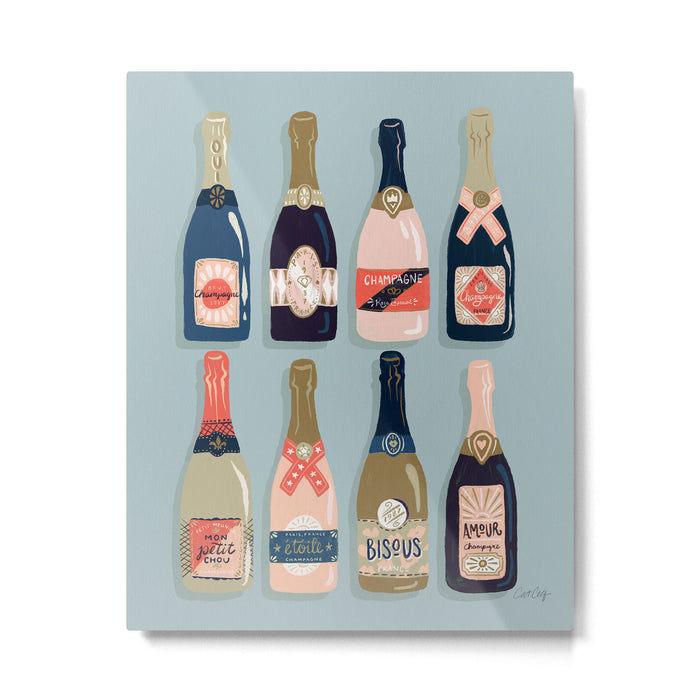 French Champagne Collection - Navy & Coral Metal Print Gallery Image 1
