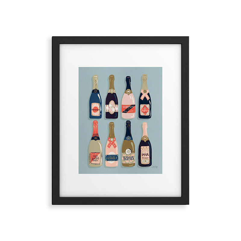 French Champagne Collection - Navy & Coral Framed Art Print Gallery Image 4