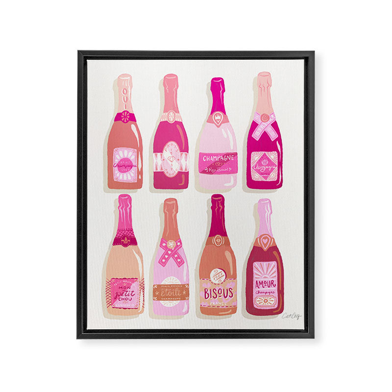 French Champagne Collection - Pink Framed Canvas Print Gallery Image 8