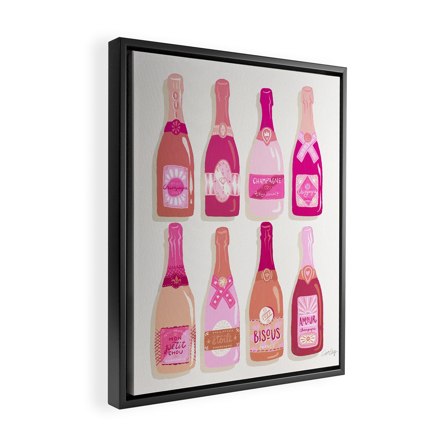 French Champagne Collection - Pink Framed Canvas Print Gallery Image 2
