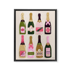French Champagne Collection - Pink & Green Framed Canvas Print Gallery Image 8