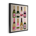 French Champagne Collection - Pink & Green Framed Canvas Print Gallery Image 2
