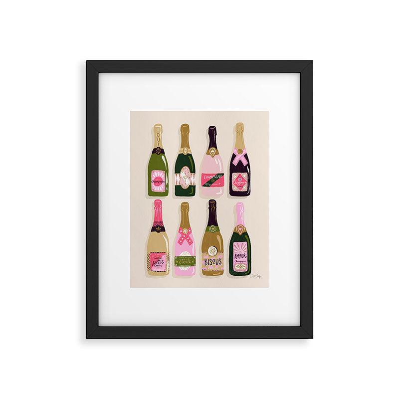 French Champagne Collection - Pink & Green Framed Art Print Gallery Image 4