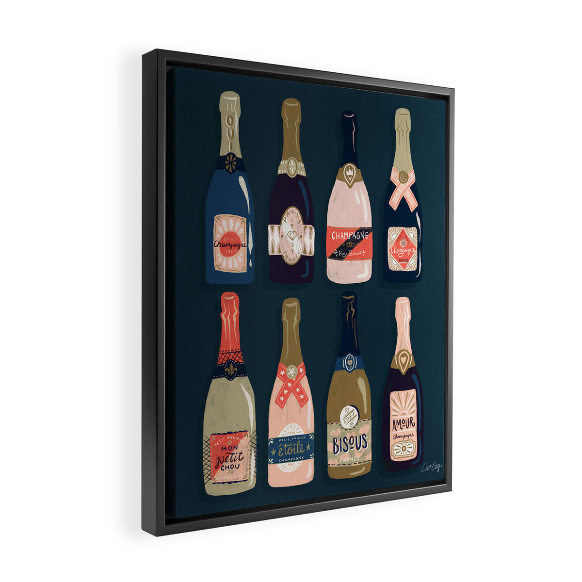 French Champagne Collection - Teal Framed Canvas Print Gallery Image 2
