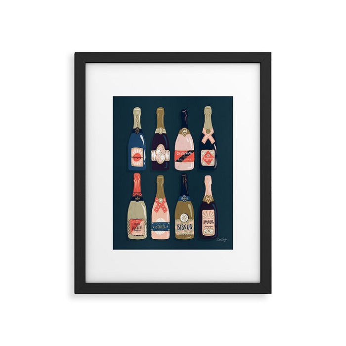 French Champagne Collection - Teal Framed Art Print Gallery Image 1