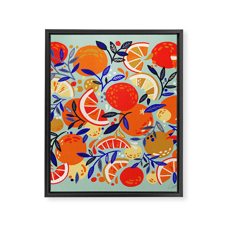 Fresh Citrus Mesh - Mint Framed Canvas Print Gallery Image 8