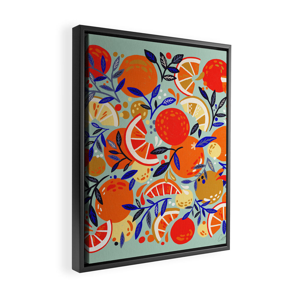 Fresh Citrus Mesh - Mint Framed Canvas Print Gallery Image 2
