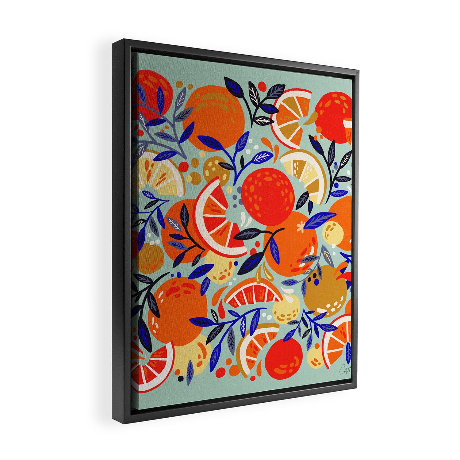 Fresh Citrus Mesh - Mint Framed Canvas Print Gallery Image 2