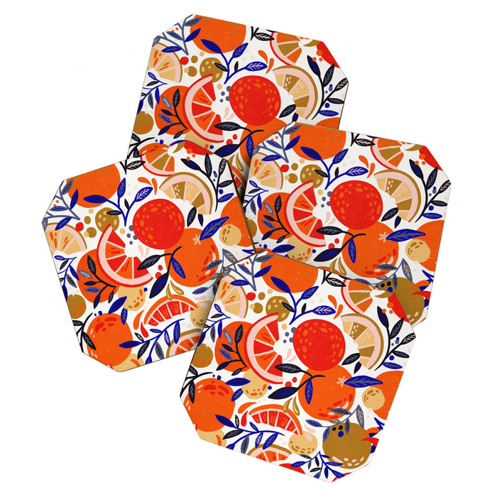 Fresh Citrus Mesh - White Coaster Gallery Image 1