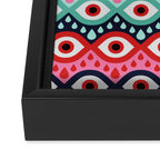 Garnished Eyes - Mint & Pink Framed Canvas Print Gallery Image 3