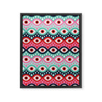 Garnished Eyes - Mint & Pink Framed Canvas Print Gallery Image 8