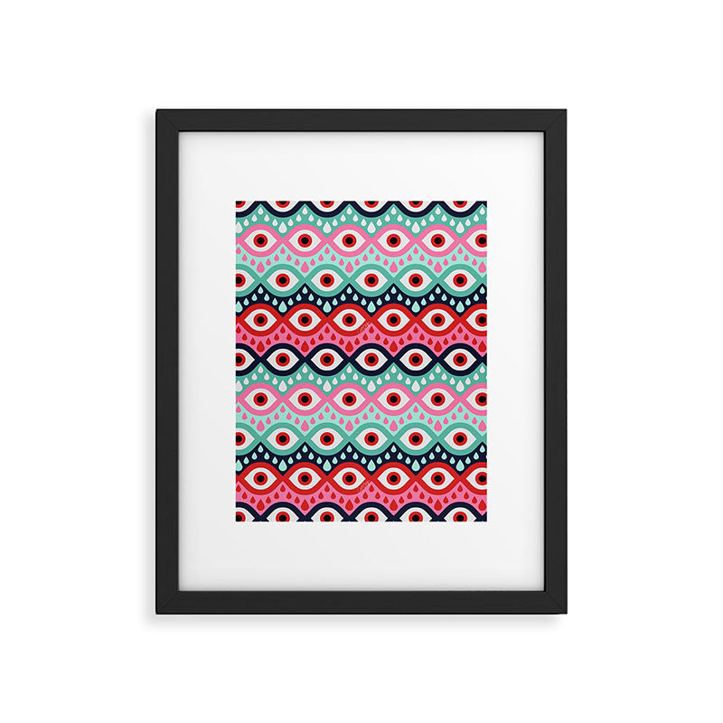 Garnished Eyes - Mint & Pink Framed Art Print Gallery Image 6