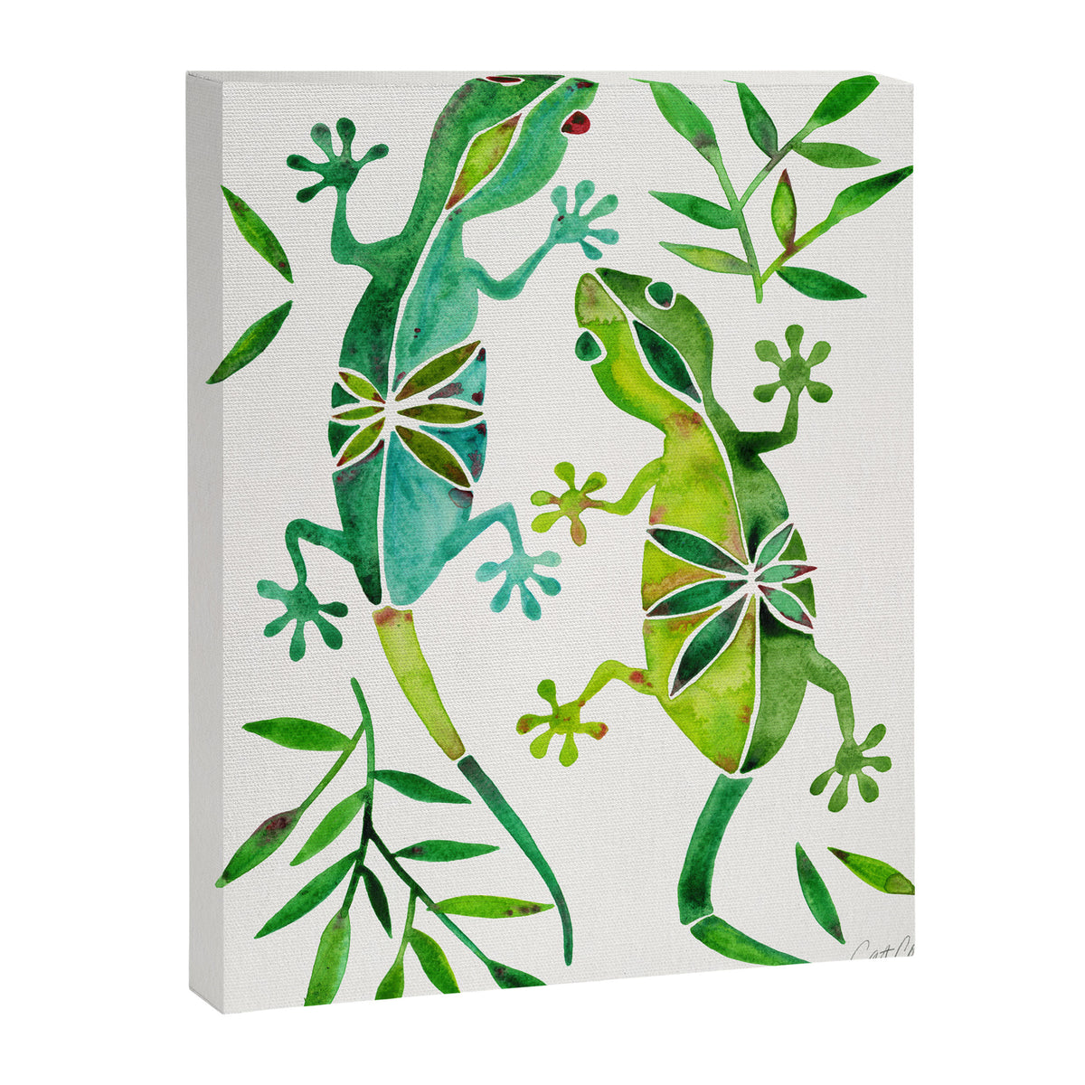Geckos - Green Palette Canvas Print Gallery Image 8