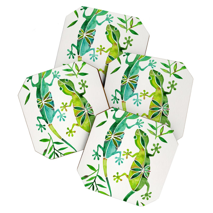 Geckos - Green Palette Coaster Gallery Image 1
