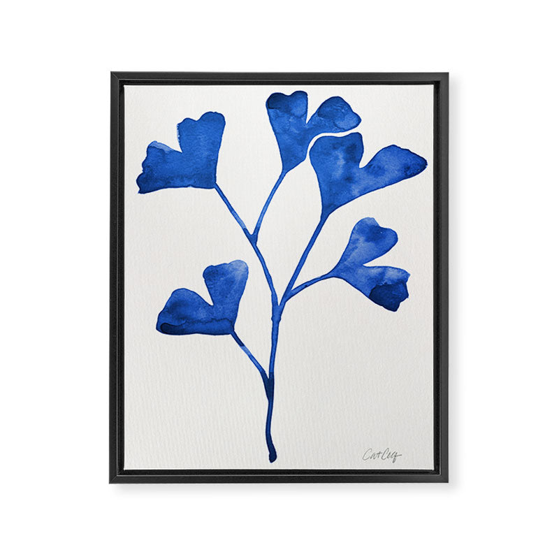 Ginkgo Biloba - Navy Framed Canvas Print Gallery Image 6