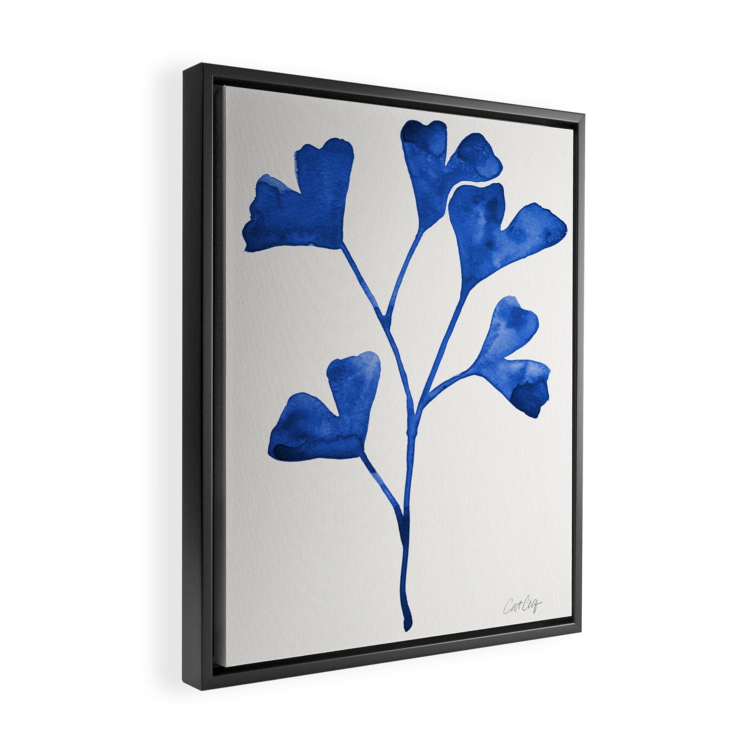 Ginkgo Biloba - Navy Framed Canvas Print Gallery Image 2