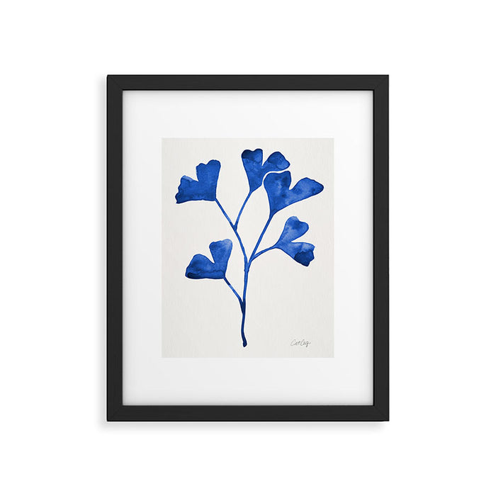 Ginkgo Biloba - Navy Framed Art Print Gallery Image 1