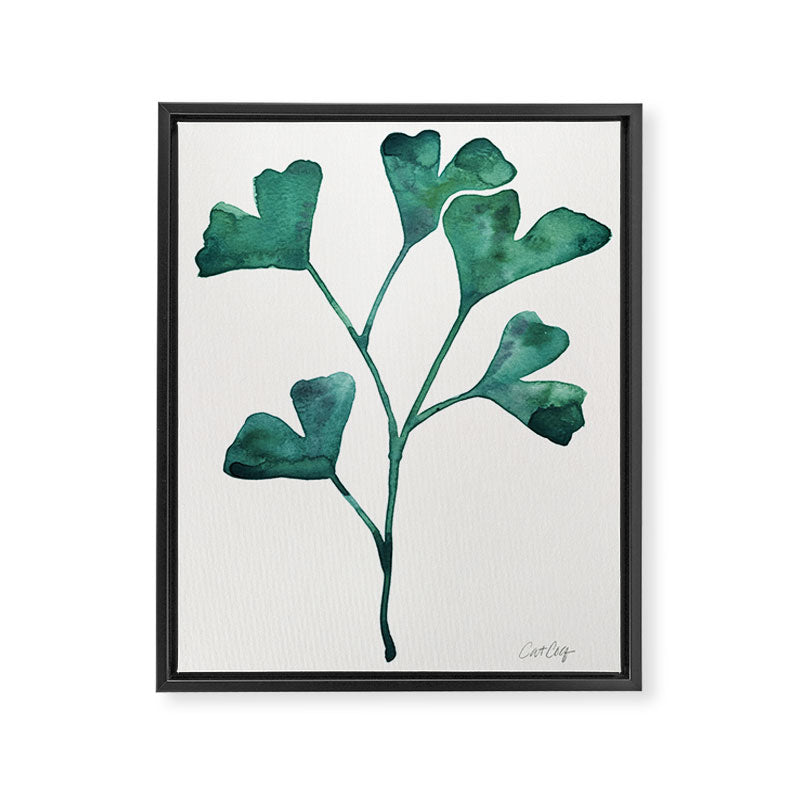 Ginkgo Biloba - Teal Framed Canvas Print Gallery Image 8