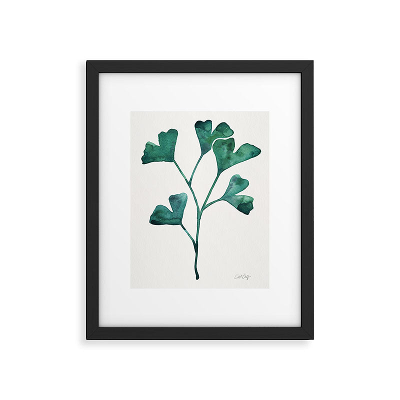Ginkgo Biloba - Teal Framed Art Print Gallery Image 6