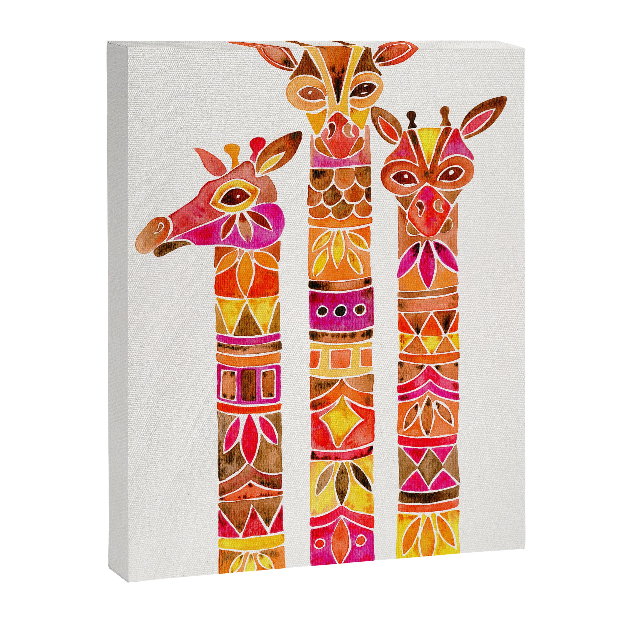 Giraffes - Fiery Palette Canvas Print Gallery Image 6